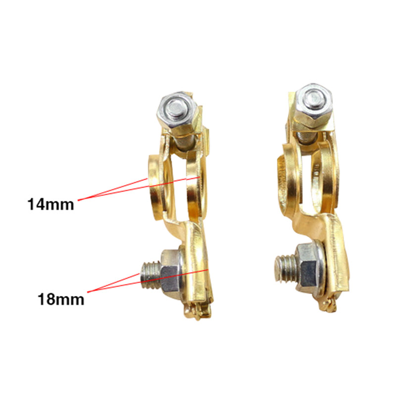 2 ชิ้น ขั้วแบตเตอรี่ ทรงวีโก้พร้อมยางหุ้มในตัว ทรงญี่ปุ่น ทองเหลืองแท้ สีแดง 1 ชิ้น และ สีดำ 1 ชิ้น