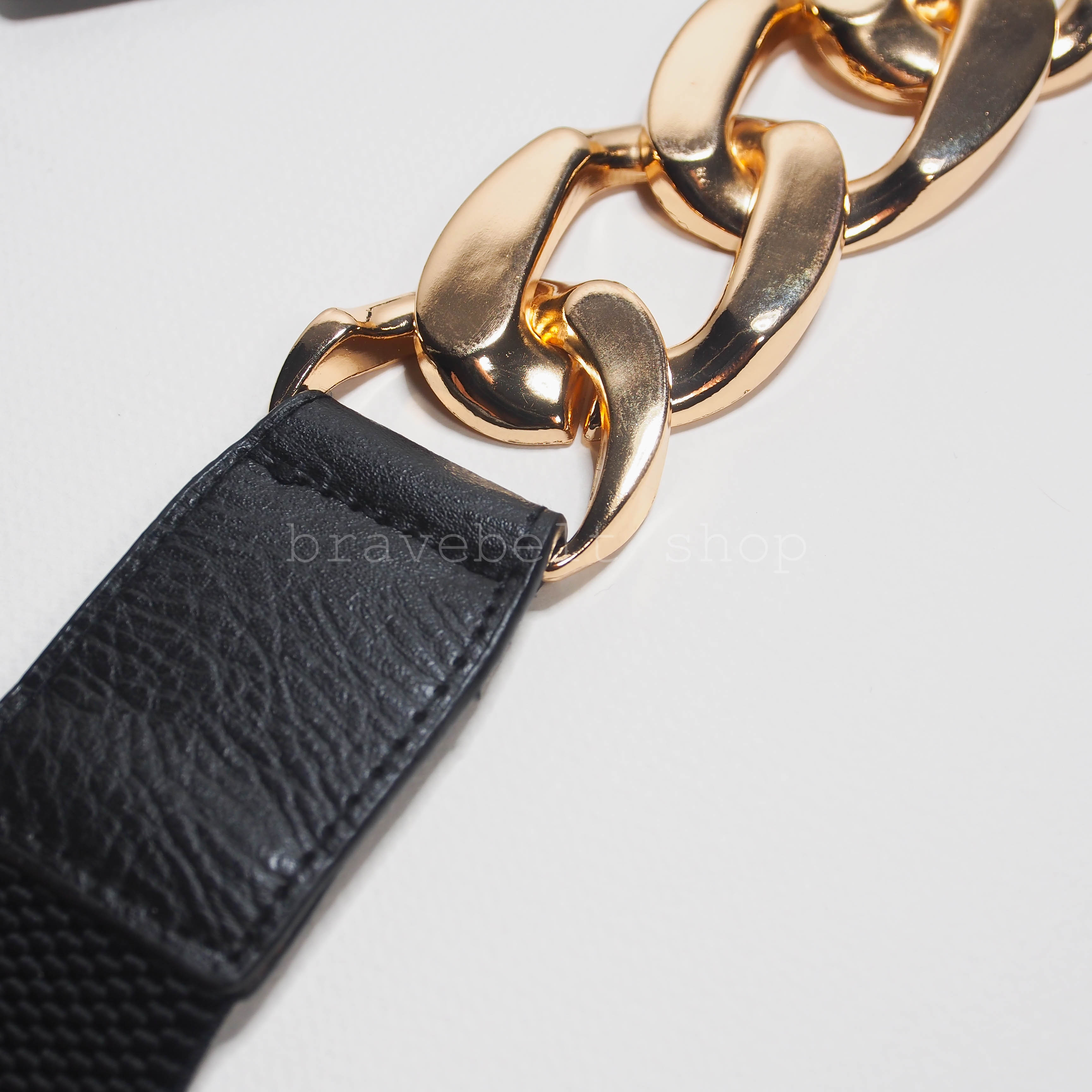 เข็มขัดผู้หญิงแบบฟรีไซต์ ปรับขนาดตามเอว หัวเข็มขัดทรงสวยโซ่