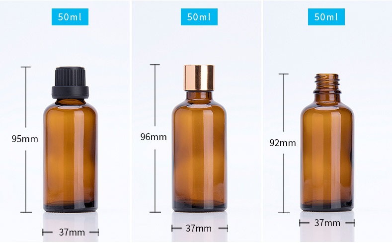 50ml ขวดแก้วสีชาใส