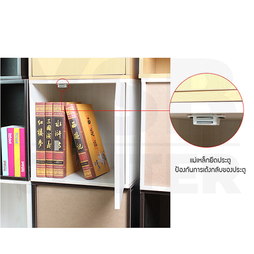 CASSA ตู้ ชั้นวางของ ชั้นวางหนังสือ กล่องเก็บของ ชั้นอเนกประสงค์ ทรงสี่เหลี่ยม แบบมีฝาปิดด้านหน้า