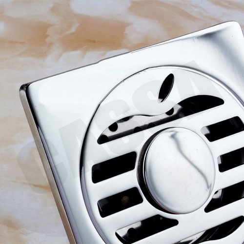 ตะแกรงท่อระบายน้ำ สแตนเลส201 กันกลิ่น กันแมลง พร้อมช่องระบายน้ำเครื่องซักผ้า สำหรับห้องน้ำ 2in1 ทรงสี่เหลี่ยม