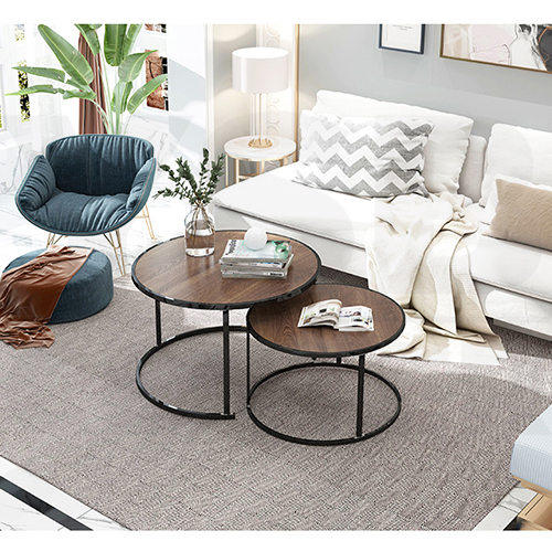 โต๊ะ โต๊ะกลม โต๊ะข้าง โต๊ะอเนกประสงค์ ลายหินอ่อน และลายไม้ ขนาด 70 X 70 x 45 CM.