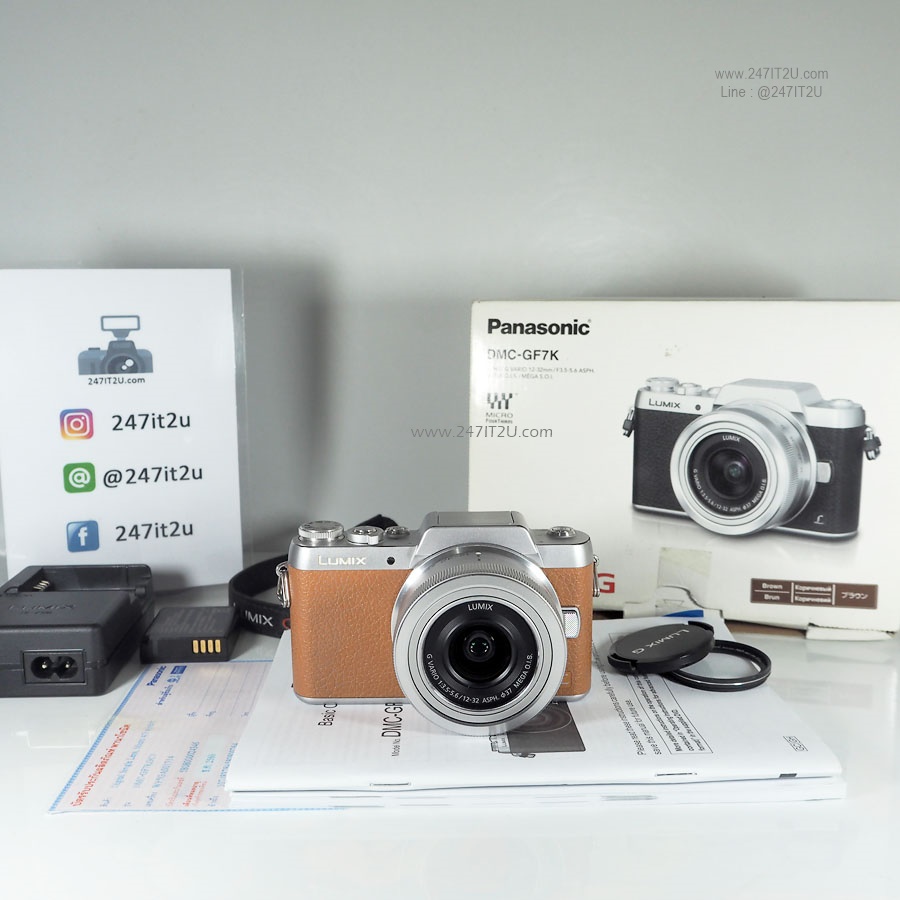 ขายกล้อง Panasonic GF7 + เลนส์12-32mm สี Brown ประกันศูนย์