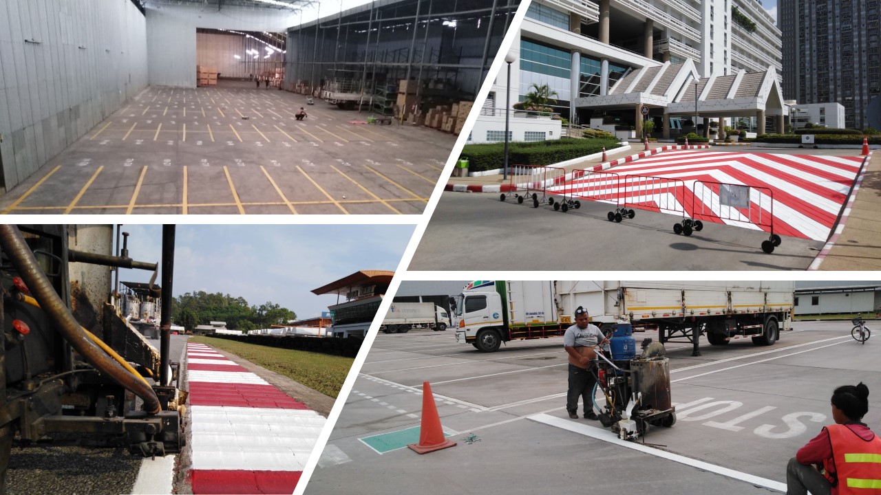 ทำสัญลักษณ์ที่พื้นด้วยสีอีพ๊อคซี่,สีเทอร์โมพลาสติก