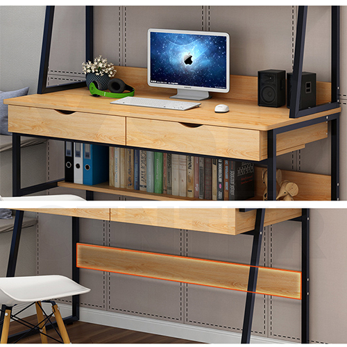 โต๊ะอเนกประสงค์ โต๊ะคอมพิวเตอร์ โต๊ะอ่านหนังสือ พร้อมชั้นวางอเนกประสงค์และลิ้นชักใส่ของ ขนาด 100x48x138.5 cm.