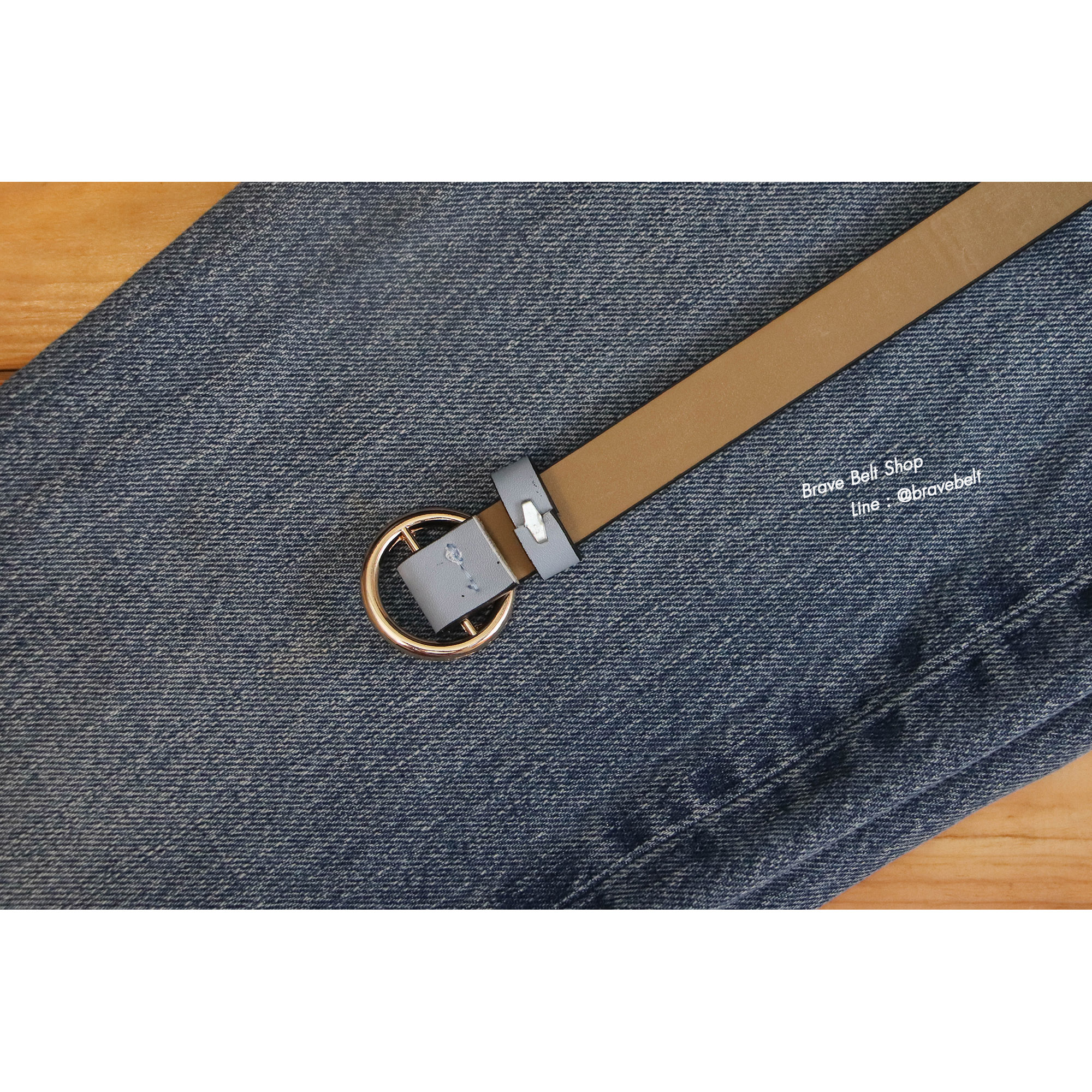 เข็มขัดแฟชั่นสีพาลเทลฟ้าสวยน่ารัก