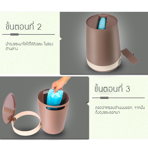 CASSA ถังขยะเปลี่ยนถุงต่อเนื่อง ถังขยะพลาสติก ถังขยะอเนกประสงค์ ถังขยะและถุงขยะ (แบบไม่มีฝาปิด) สำเนา