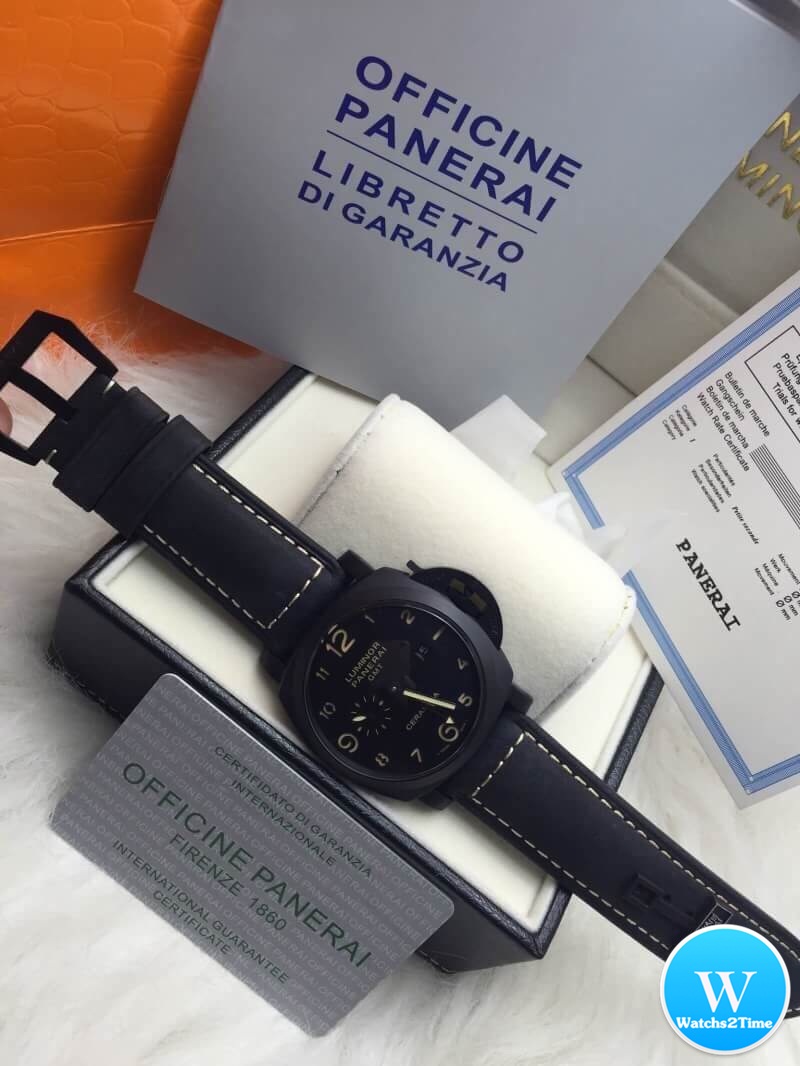 นาฬิกา Panerai Luminor GMT Pam 441 Ceramic PVD สายหนังดำแท้