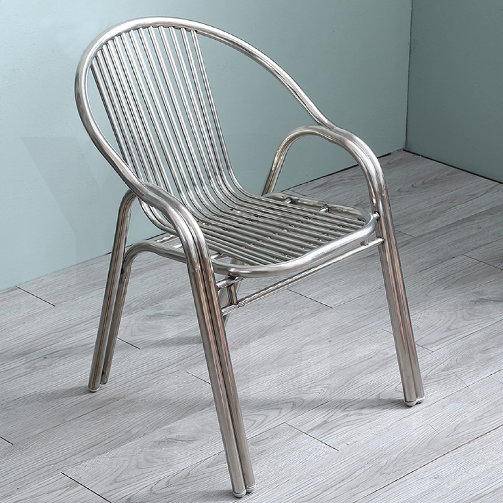 เก้าอี้ สแตนเลส ทานอาหาร ร้านกาแฟ แข็งแรง รับน้ำหนักได้เยอะ ซ้อนได้ YL0286-SH75-ST