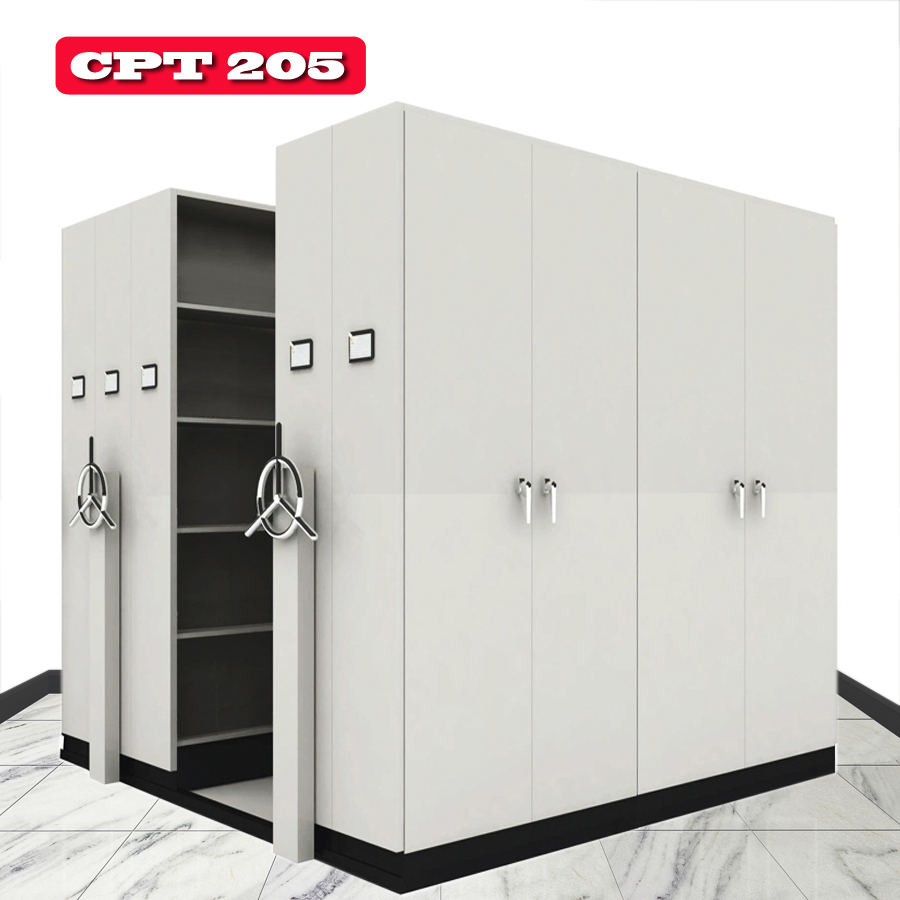 ตู้รางเลื่อน CPT 205 แบบพวงมาลัย 2 แถว 10 ตู้