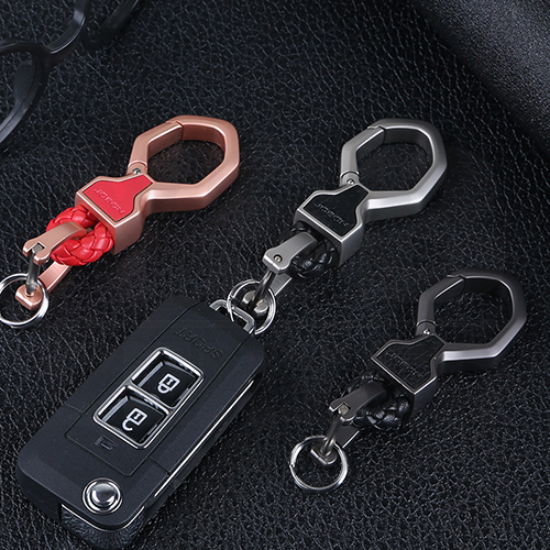 JOBON พวงกุญแจ พวงกุญแจรถยนต์ เกรดพรีเมี่ยม พร้อมตัวเปิดปิด ประดับด้วยหนัง ผลิตจากโลหะ