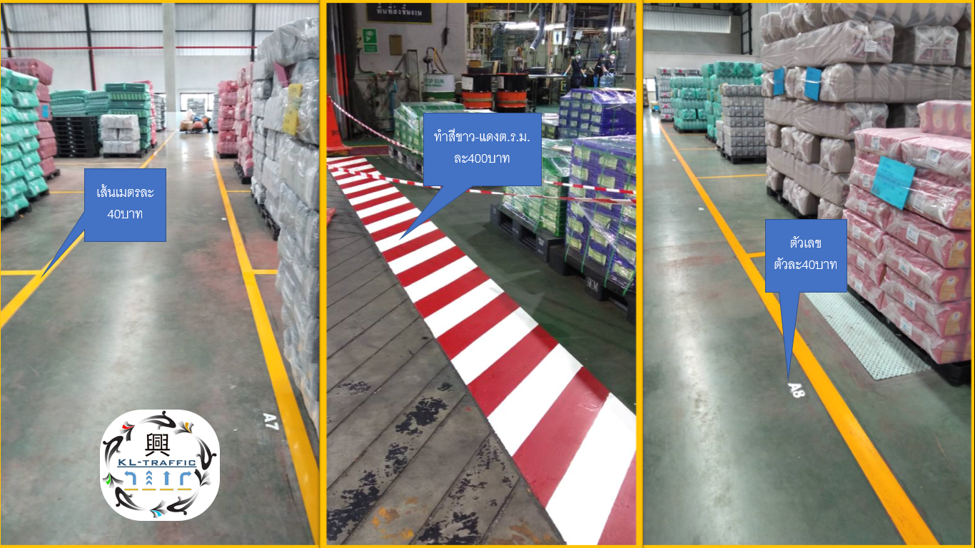 ตีเส้นจราจรด้วยสีเทอร์โมพลาสติก สีทาถนน