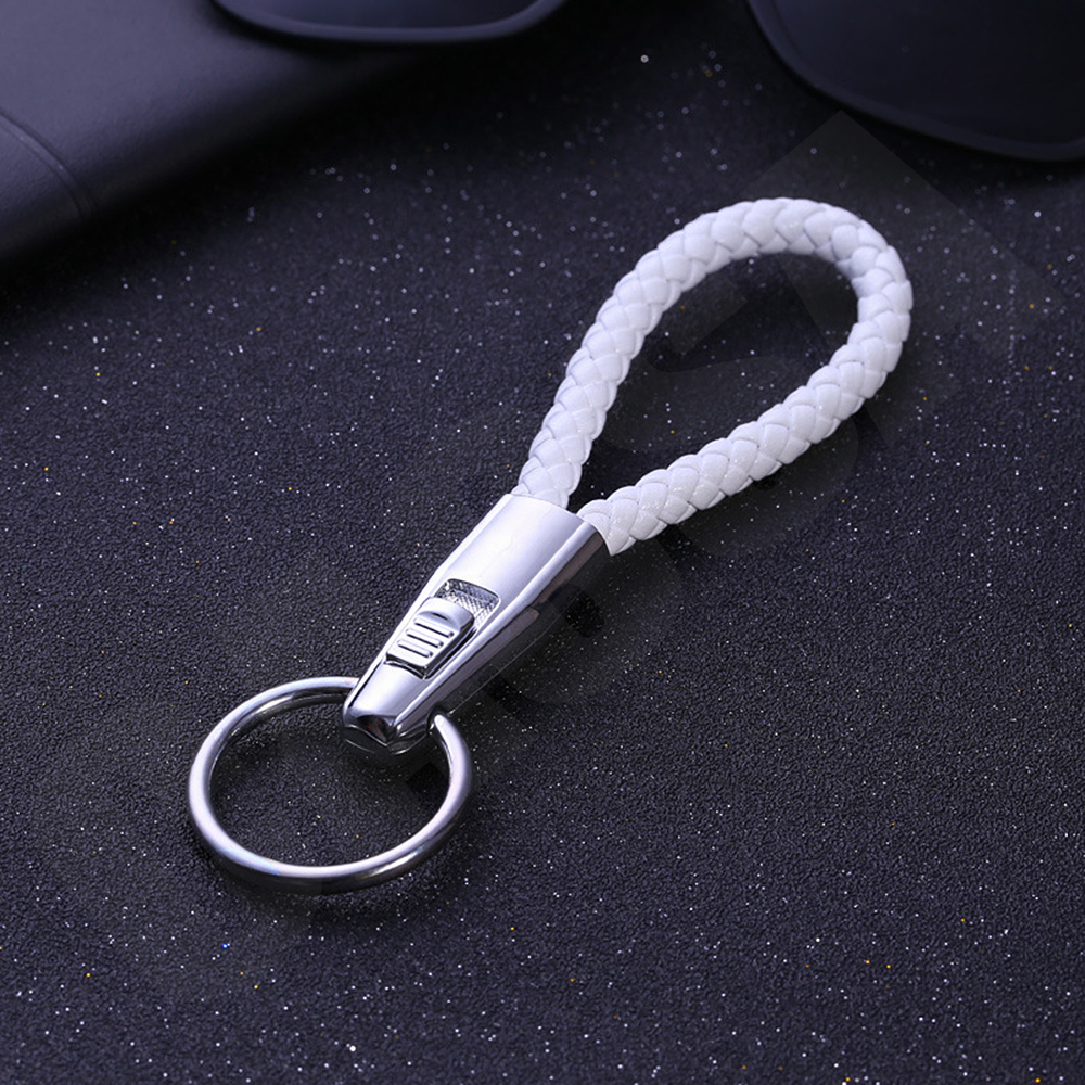 JOBON พวงกุญแจ เกรดพรีเมี่ยม หนังแท้ ถักด้วยมือ พร้อมปุ่มปลดล็อคอัจริยะ