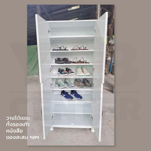 ชั้นวางรองเท้า ที่วางรองเท้า ตู้เก็บรองเท้า ชั้นวางอเนกประสงค์ 170 cm 8 ชั้น สีขาว PT018-35X80X170