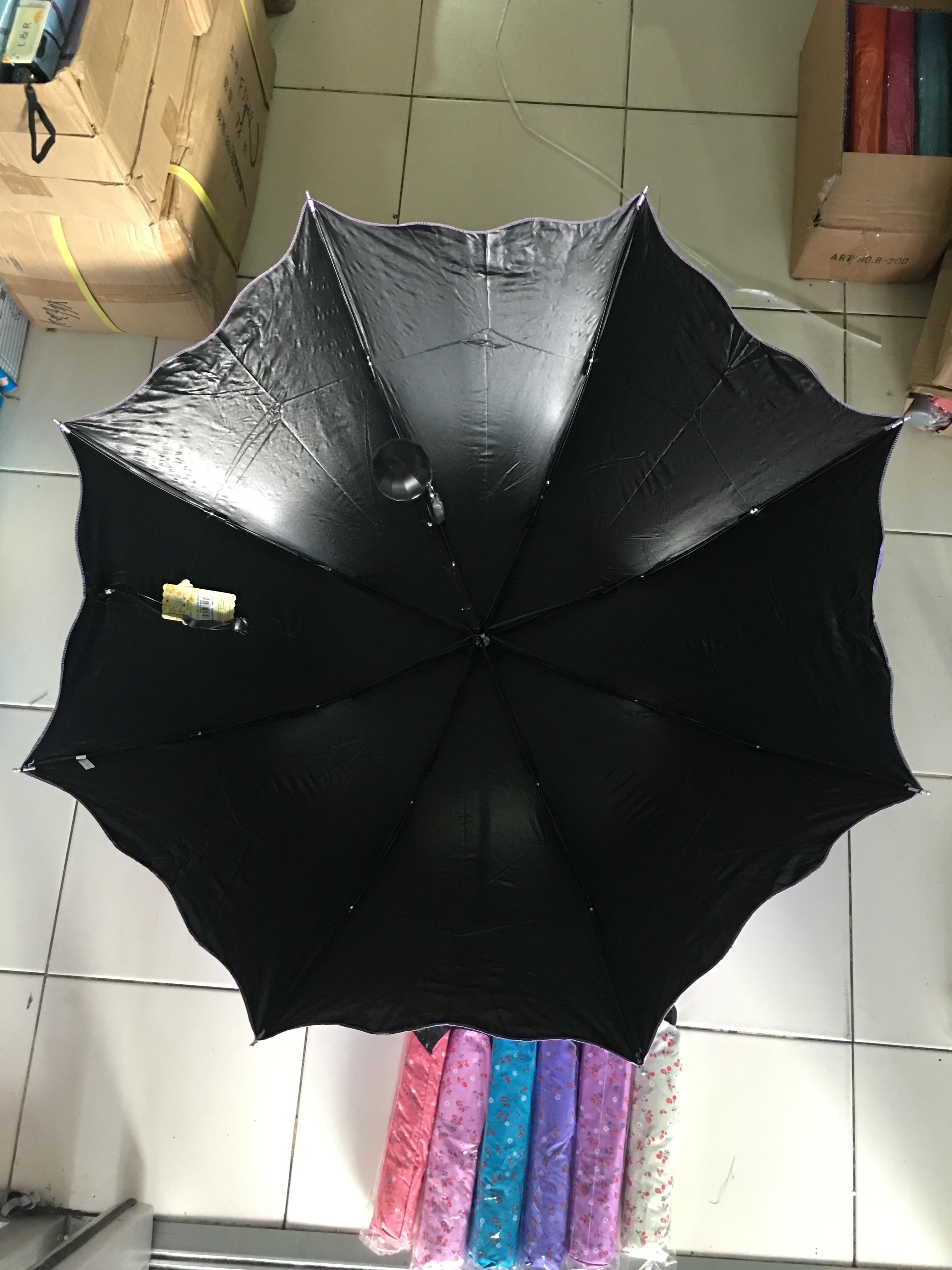 ร่มโค้งแฟชั่นยูวีดำ รหัส3417