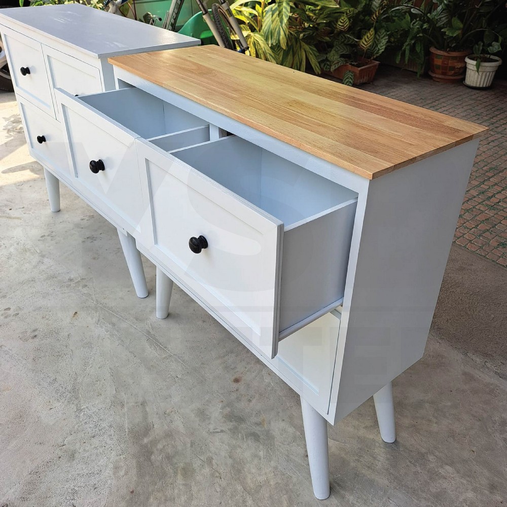 ชั้นวางของ ตู้เก็บของ พร้อมลิ้นชักสไตล์มินิมอล (ไม่ต้องประกอบ)