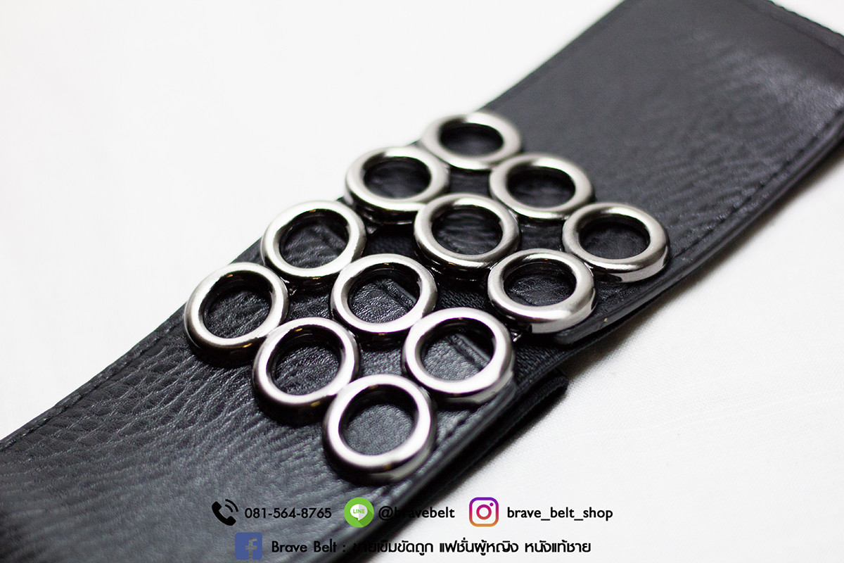 เข็มขัดยางยืดผู้หญิง รูปห่วงกลมสวยๆ