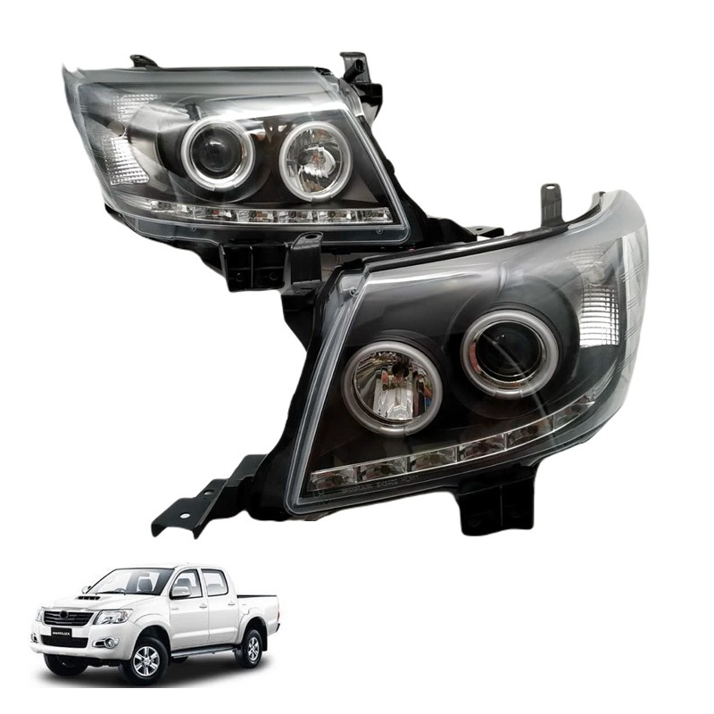 ไฟหน้า TOYOTA VIGO CHAMP(วีโก้ แชมป์) โปรเจคเตอร์(H1) โคมดำ ปี2011-2014 (ครบชุด) (งานแท้ SONAR เข้ารูป100%)