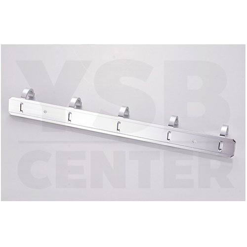 ราวตะขอแขวน อลูมีเนียม 8 ตะขอ พร้อมแผ่นน็อต แบบไม่ต้องเจาะผนัง 2in1 รุ่นC1M083-ALM-8086-08-208