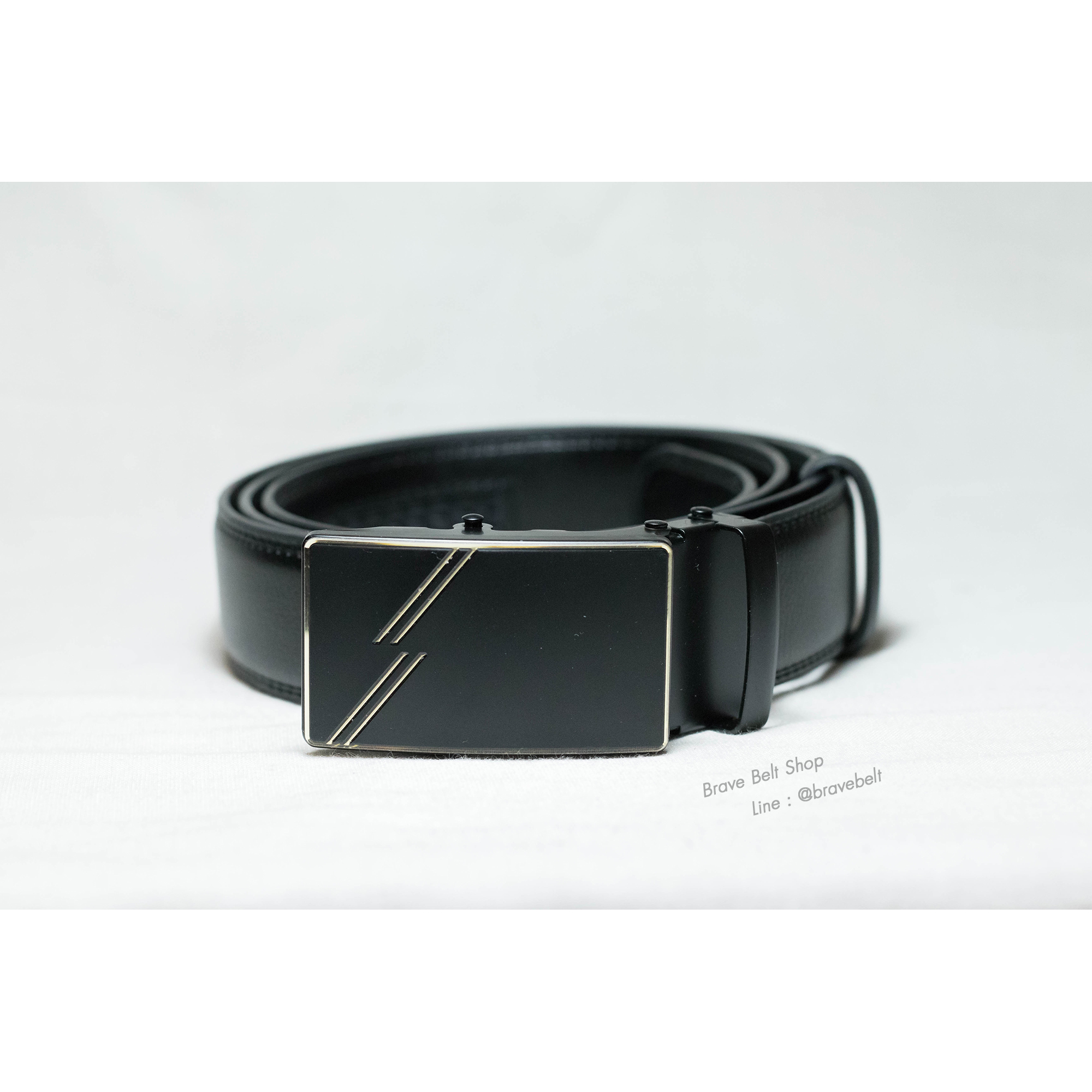 เข็มขัดหนุ่มออฟฟิตสวย หนังแท้หัวล็อคออโต้