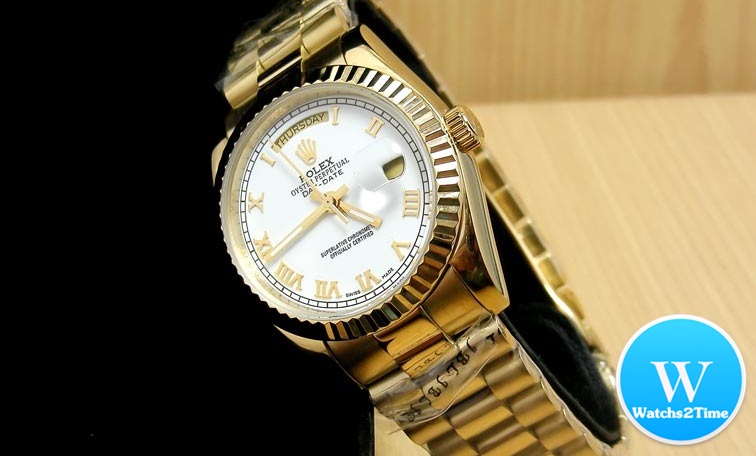 นาฬิกา Rolex Day-Date II Yellow Gold President White Dial เลขโรมัน Men Size