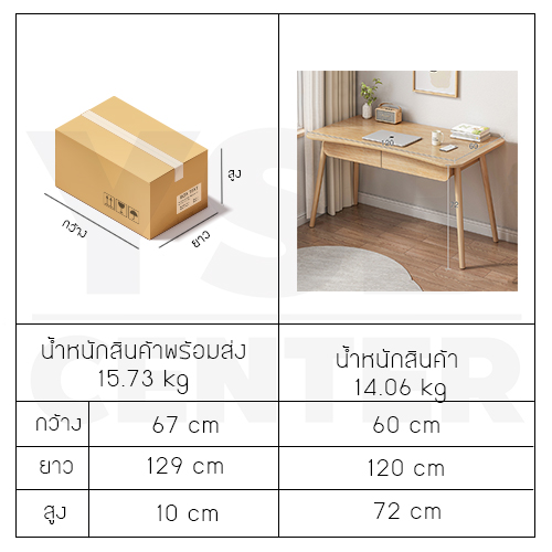 โต๊ะอเนกประสงค์ โต๊ะคอมพิวเตอร์ โต๊ะทำงาน โต๊ะอ่านหนังสือ ลิ้นชักคู่