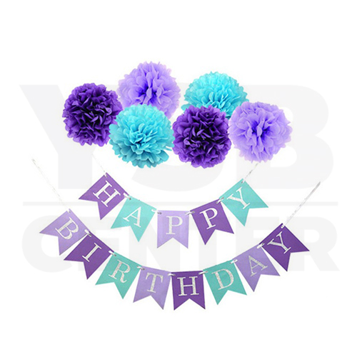 ธงวันเกิด Happy Birthday ป้ายวันเกิด ธง HBD พร้อมอุปกรณ์ตกแต่งงานปาร์ตี้ รุ่น B1S044-BXQY-H