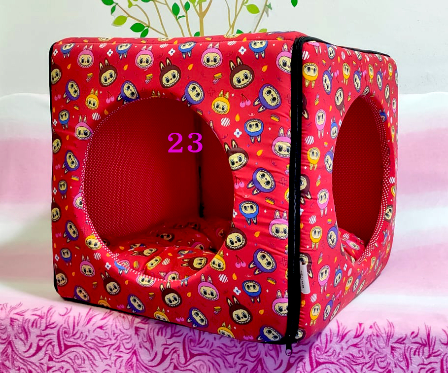 Backandjoy ที่นอนสุนัข ที่นอนหมา ที่นอนแมว ที่นอนสัตว์เลี้ยง บ้านทรงลูกเต๋า บ้านซิบ Size XL (LTD-BOX-XL-020967)