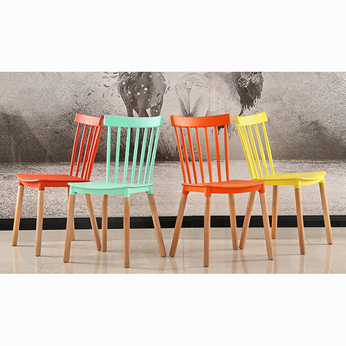 เก้าอี้พลาสติก เก้าอี้ขาไม้บีช เก้าอี้ทานอาหาร เก้าอี้ร้านกาแฟสไตล์โมเดิร์น เก้าอี้โครงขาไม้ที่นั่งพลาสติกเกรด PP รุ่น F177 - F183