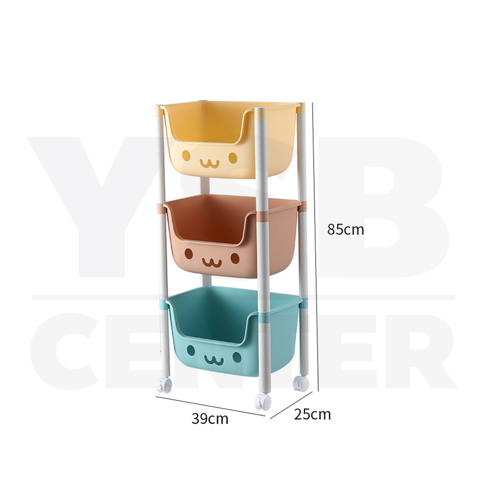 ชั้นวาง ชั้นวางของพลาสติก ชั้นวางของเด็ก ชั้นวางอเนกประสงค์ พร้อมล้อ