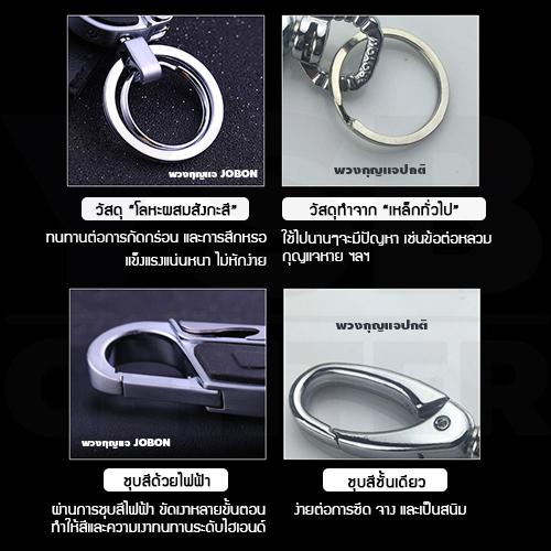 JOBON พวงกุญแจ เกรดพรีเมี่ยม แบบ 3 in 1 หนาพิเศษ ดีไซน์สวยงาม