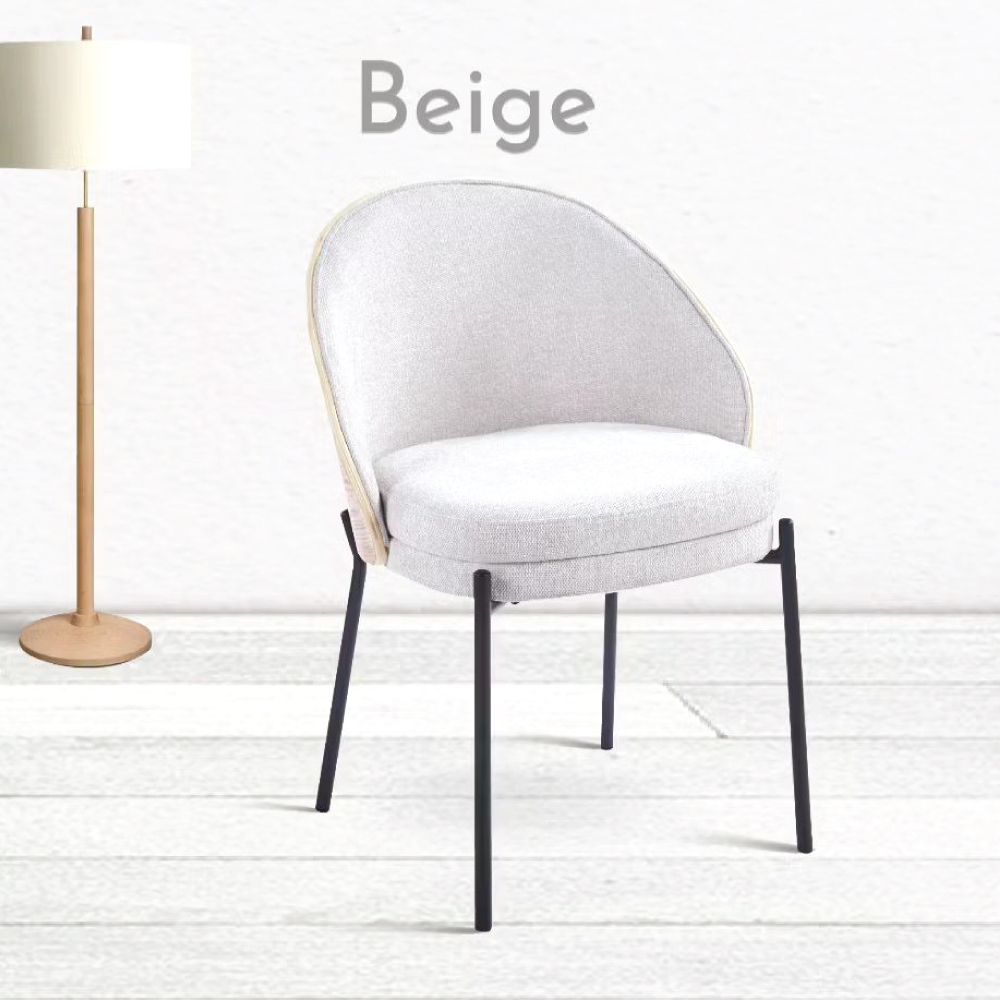 เก้าอี้ โมเดิร์น รับแขก ขาโครงเหล็ก เบาะผ้า พนักพิงไม้ แข็งแรง ที่นั่งกว้าง นั่งสบาย YL0244 - YL0245