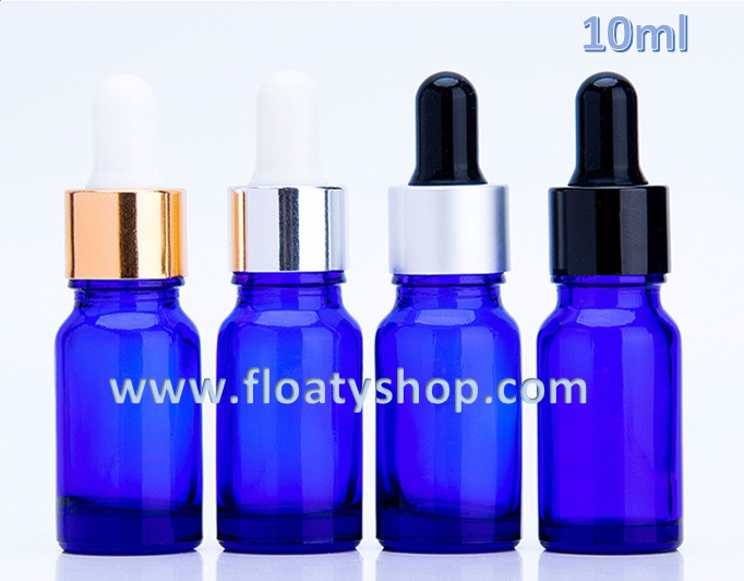 10ml ขวดแก้วดรอปเปอร์ สีน้ำเงินใส