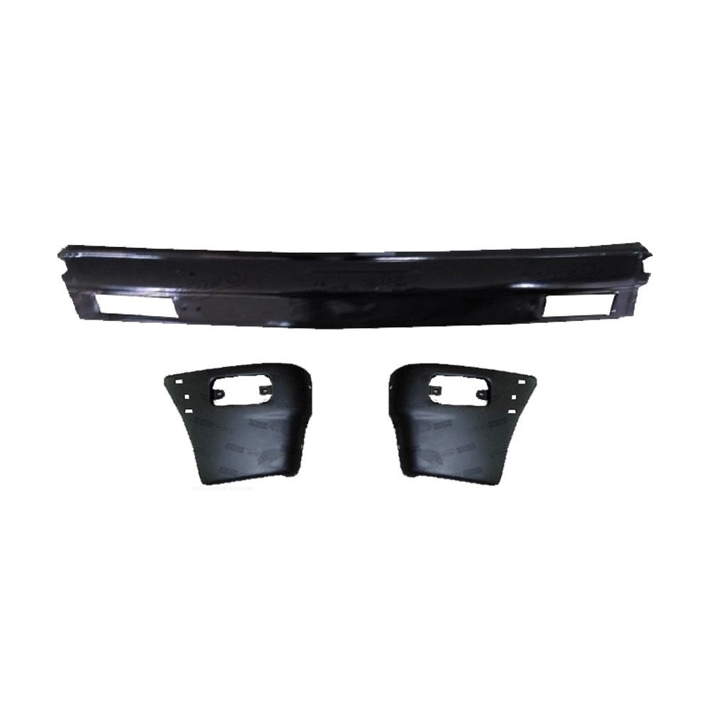 กันชนหน้า ISUZU KBZ(เคบีแซด) เหล็กดำ(ยังไม่ทำสี) พร้อมเหล็กมุม ครบชุด 3ชิ้น ปี1980-1989 (รหัส:KBZ+มุมคู่)