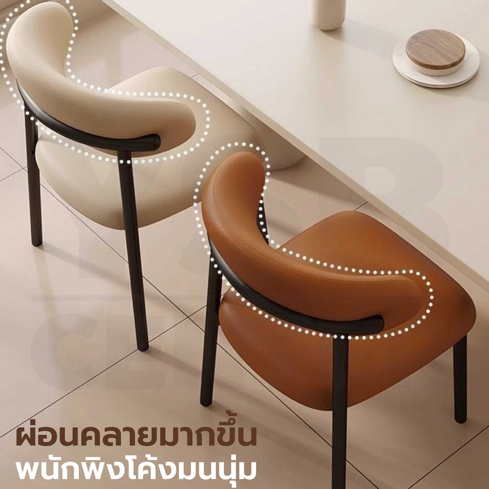 เก้าอี้ เบาะหนัง PU ขาเหล็กหุ้มลายไม้ YL0396 - YL0398