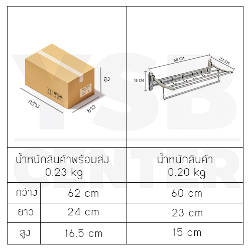 CASSA ราวแขวนผ้า วางผ้า และที่แขวนของใช้ในห้องน้ำสแตนเลสแบบติดผนัง รุ่นC1L044-SUS304-8118