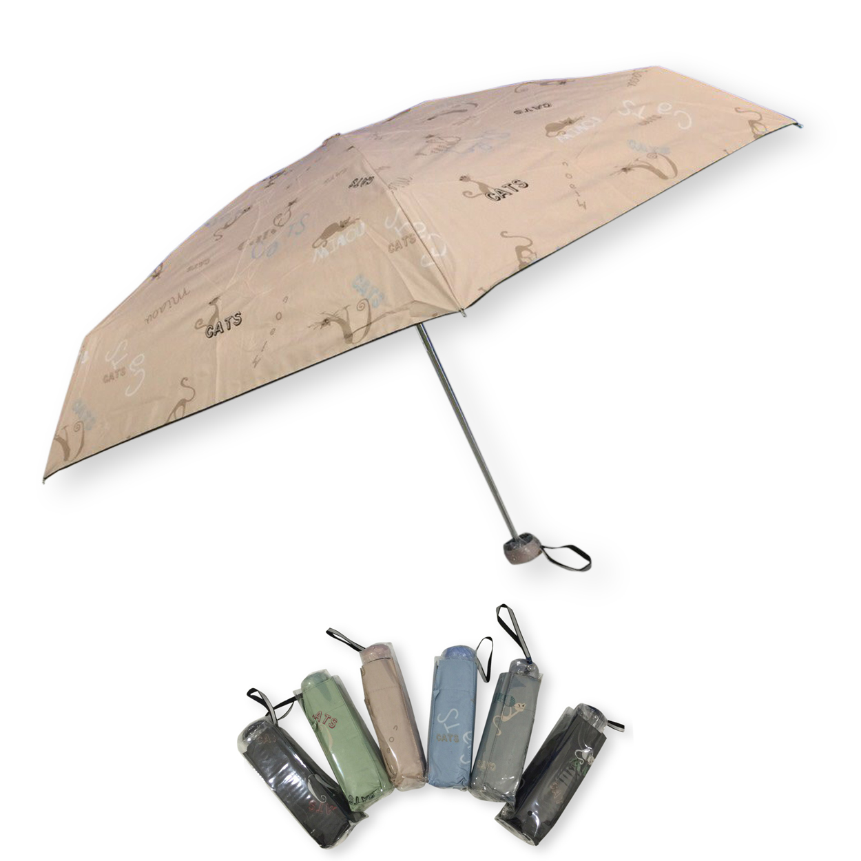 ร่มGBU5ตอนรหัส GM546ยูวีสีดำ นํ้าหนักเบา