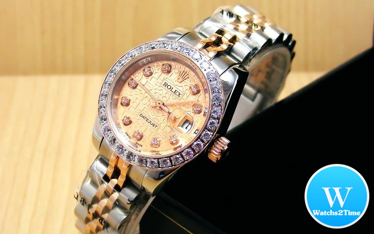 นาฬิกา Rolex Lady Datejust Jubilee 26 mm.Steel Rose Gold 2K สายตันซีรีย์ 17 New Version หน้าปัดJubilee