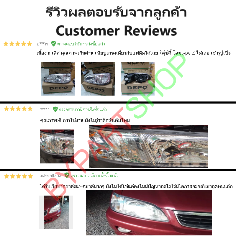 ไฟหน้า HONDA CITY(ซิตี้) โฉมType Z ปี1999-2002 (งานแท้ DEPO) -ราคาต่อดวง-