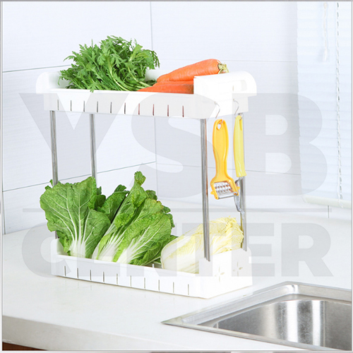 ชั้นวางของ ชั้นวางอเนกประสงค์แบบประหยัดพื้นที่ 2ชั้น แบบล้อเลื่อน รุ่น CB0055-PST-L243