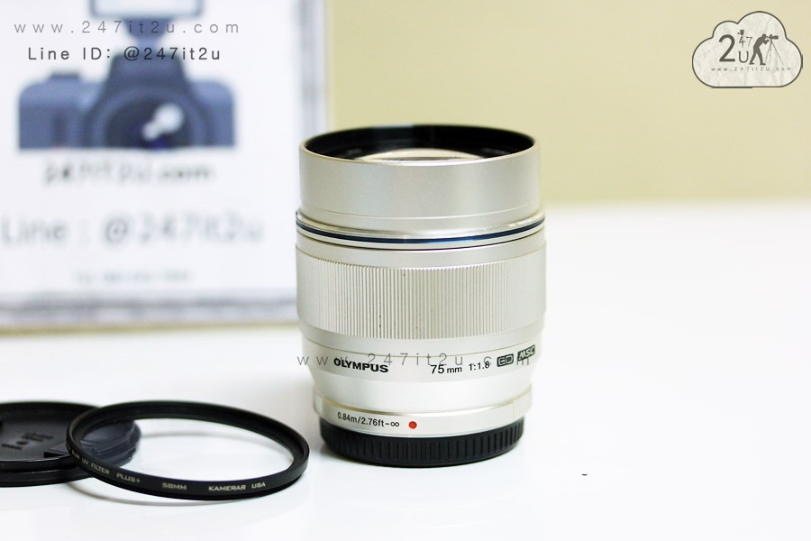 เลนส์ Olympus 75mm f1.8 สี Silver