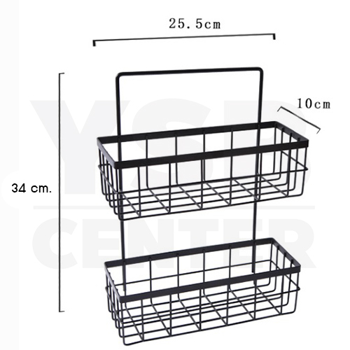 ชั้นเก็บของ ตะแกรงเหล็ก ตะแกรงเหล็กจัดเก็บของ ตะแกรงแขวนอเนกประสงค์ 2 ชั้น สีดำ รุ่น C200-S02