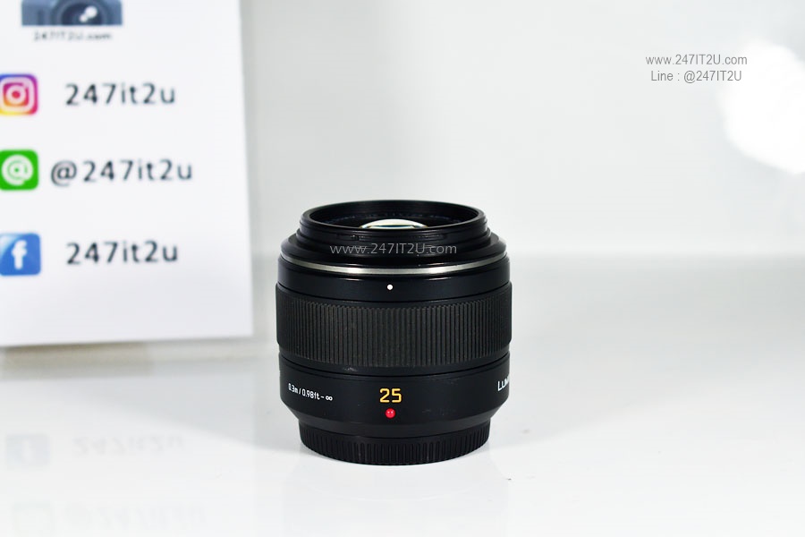 เลนส์ Panasonic 25mm f1.4 เครื่องศูนย์ สีดำ