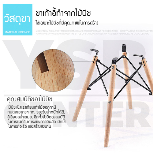 เก้าอี้ ที่นั่งพลาสติกสไตล์โมเดิร์น ขาไม้บีช ขนาด 40x46x81 cm. รุ่น F82 - F86
