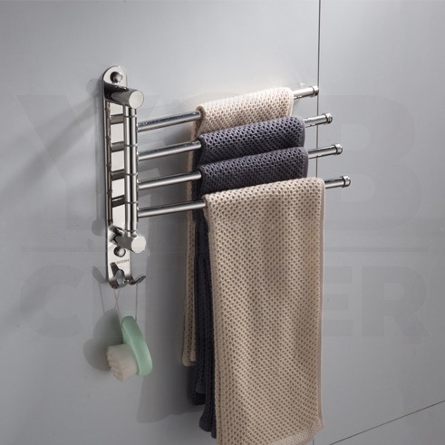 CASSA ราวแขวนสแตนเลส304 ราวแขวนผ้าสแตนเลส ราวแขวนผ้าในห้องน้ำแบบบาร์ หมุนได้ 180 องศา
