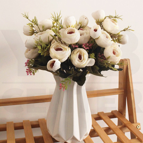 CASSA ดอกไม้ปลอม ต้นไม้แต่งบ้าน ดอกไม้พลาสติก ดอกไม้ประดิษฐ์ (เซ็ต 3 ชิ้น)