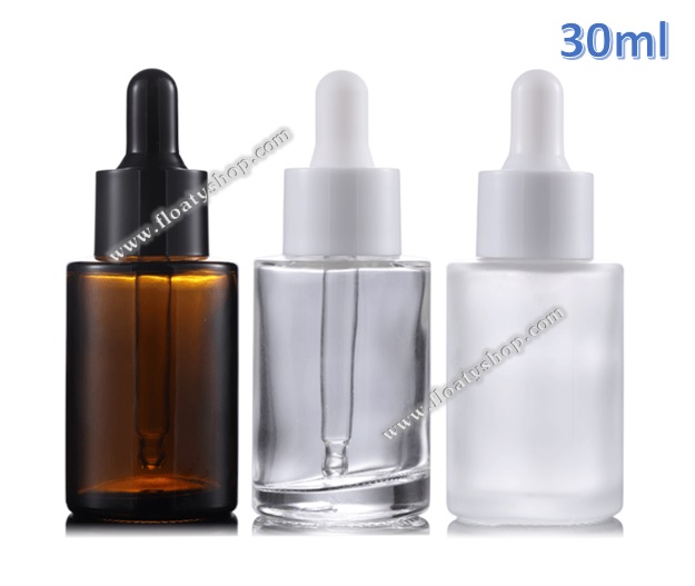 30ml ขวดแก้วสีชา สีใส และสีขาวขุ่น