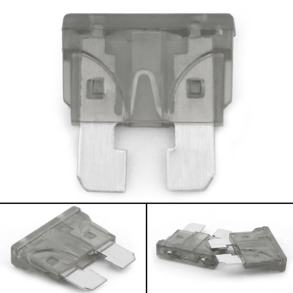 ฟิวส์สแตนดาส ฟิวส์เสียบ 2 แอมป์ Grey สีเทา Standard Type DC 9-32V. ตัวละ