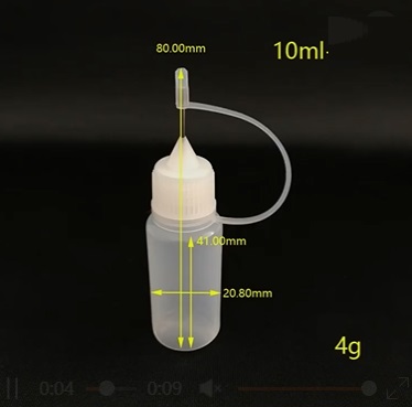 10 ml PE ขวดหยดขาวขุ่น ฝาหัวเข็ม