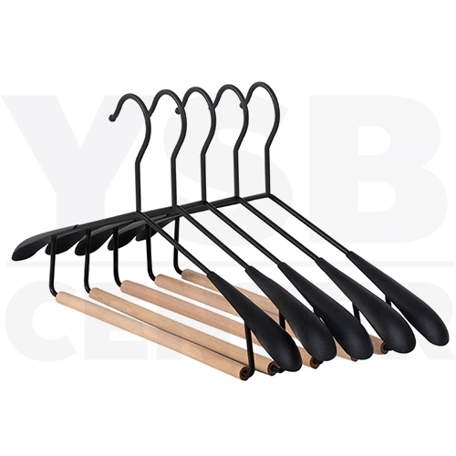 ไม้แขวนเสื้อ ไม้แขวนสูท รักษาทรง ไม้แขวนเสื้อแฟชั่น แพค 5 ชิ้น